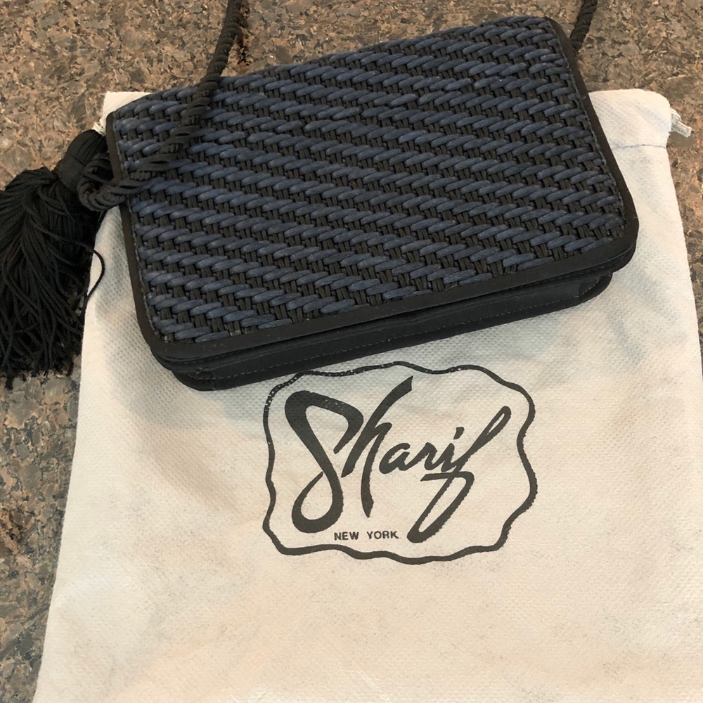 Sharif black fabric evening bag
